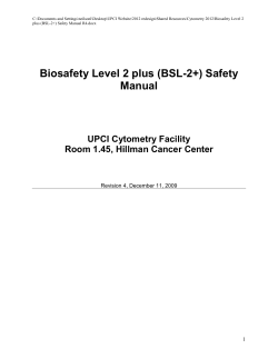 Biosafety Level 2 plus (BSL-2+) Safety Manual