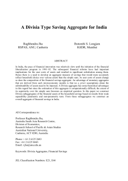 A Divisia Type Saving Aggregate for India