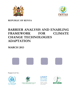 TNA Barrier Analysis - Technology Needs Assessment