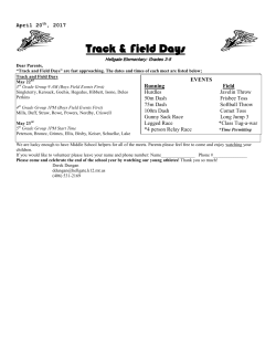 Bldg #1 Track and Field Day Info