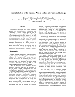 Haptic Palpation for the Femoral Pulse in Virtual Interventional