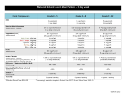 3 Day Week Meal Pattern Chart