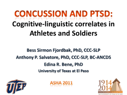 Concussion and PTSD: Cognitive-Linguistic Correlates in