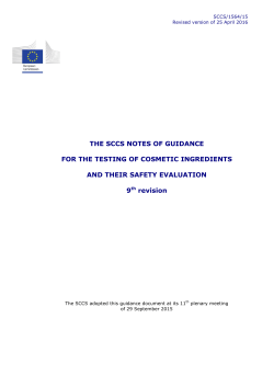 SCCS`s Notes of Guidance - European Commission