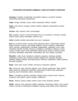 Vocab ~ Forge Ahead ~ Synonyms Student Writings