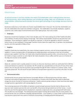 Chapter 4 Ethical, legal and environmental factors