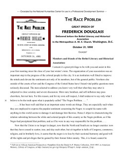Frederick Douglass, "The Race Problem,"