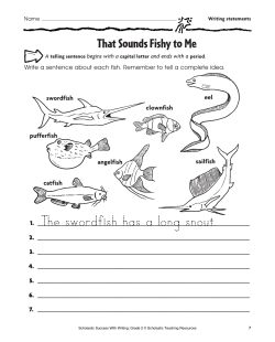 The swordfish has a long snout.