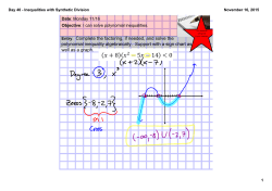 Day 40 - Inequalities with Synthetic Division