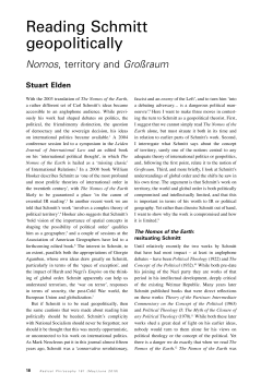 Reading Schmitt geopolitically