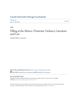 Filling in the Silence: Domestic Violence