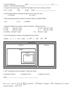 Chapter 5 &ndash; Rational/Irrational Numbers 1. A squ