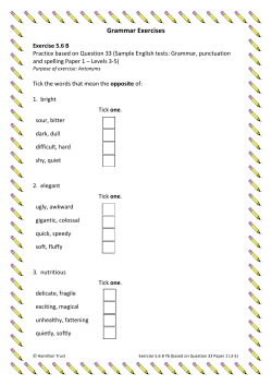 Grammar Exercises - Paulton Junior School