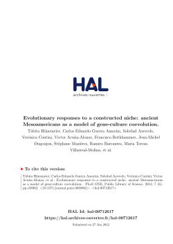 Evolutionary responses to a constructed niche: ancient - Hal-SHS