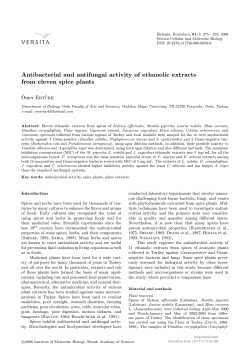 Antibacterial and antifungal activity of ethanolic extracts