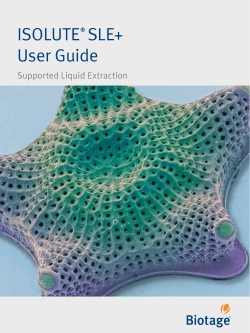 ISOLUTE&reg; SLE+ User Guide