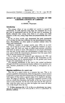 effect of some environmental factors on the carotene content of carrots