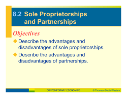 8.2 Sole Proprietorships and Partnerships