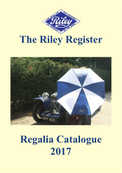 The Riley Register Regalia Catalogue 2017
