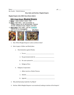 8 Mughal Empire Imperialism Notes