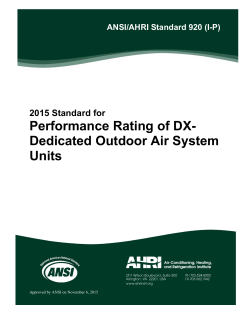 Dedicated Outside Air Systems-Testing and Rating for Performance