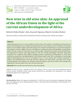 New wine in old wine skin: An appraisal of the African Union in the
