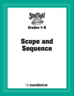 Spotlight on Comprehension Scope and Sequence