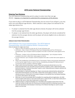 Selection Process for Level 1 National Championships
