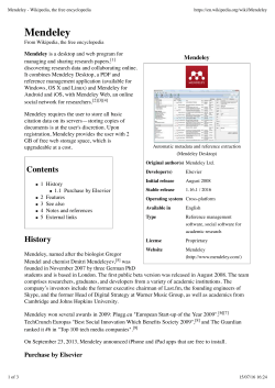 Mendeley - Wikipedia, the free encyclopedia