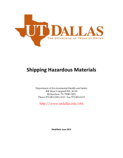 Shipping Hazardous Materials - The University of Texas at Dallas