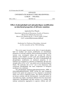 Effect of phospholipid and (phospho)lipase modification on