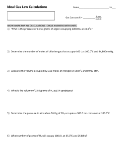 Ideal Gas Law Calculations