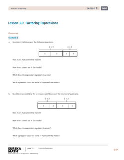 Lesson 11: Factoring Expressions