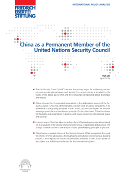 China as a permanent member of the United Nations Security Council