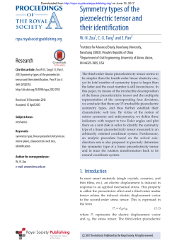 Symmetry types of the piezoelectric tensor and their identification