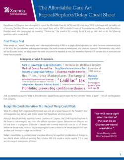 The Affordable Care Act Repeal/Replace/Delay Cheat Sheet