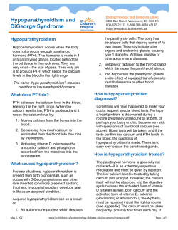 Hypoparathyroidism and DiGeorge Syndrome