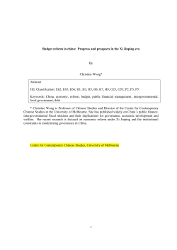 1 Budget reform in china - University of Melbourne