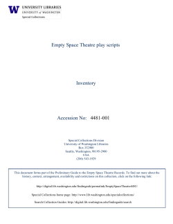4481-001 Empty Space Theatre play scripts Inventory Accession No: