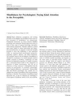 Mindfulness for Psychologists: Paying Kind