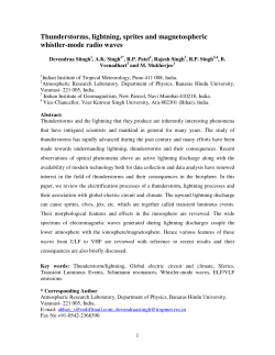 Thunderstorms, lightning, sprites and magnetospheric