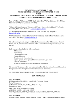 Minerals approved in 2008 - Commission on New Minerals