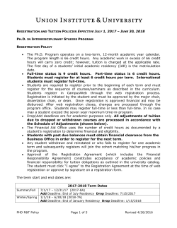 UNE 30, 2018 &bull; The Ph.D. Program operates on a two