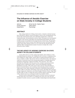 The Influence of Aerobic Exercise on State Anxiety in College Students