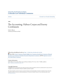 The Accounting: Habeas Corpus and Enemy Combatants