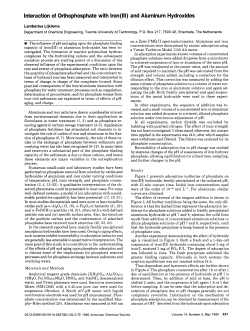 Interaction of Orthophosphate with Iron( 111) and Aluminum