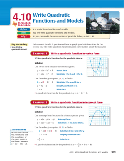 4.10Write Quadratic Functions and Models