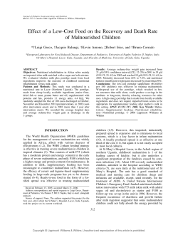Effect of a Low-Cost Food on the Recovery and Death Rate of