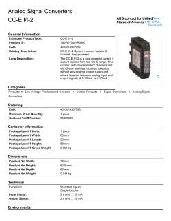 Analog Signal Converters CCE I/I2
