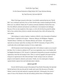 Pacific Rim Topic Paper For the National Federation
